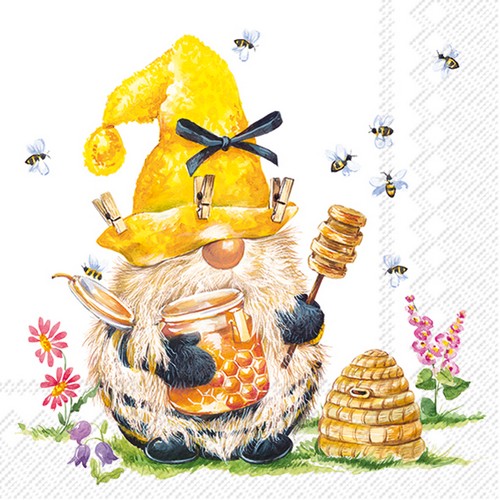 20 Servietten Tommy - Zwerg als Imker 33x33cm