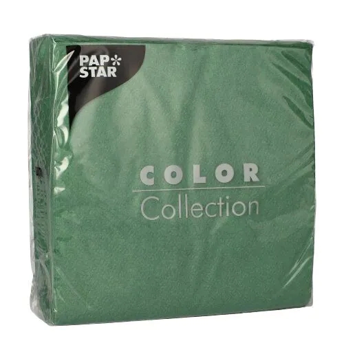 100 Servietten Color Collection 1-lagig, dunkelgrün 33x33cm
