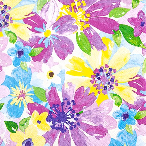 20 Servietten Vibrant Blossoms - Lebendige Blüten 33x33cm