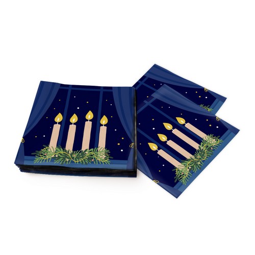 20 Servietten Advent Night - Kerzen bei Nacht 33x33cm