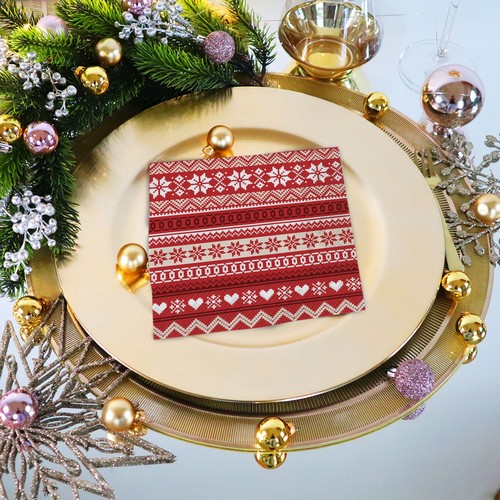 20 Servietten Nordic Pattern red - Nordischer Stil rot 33x33cm