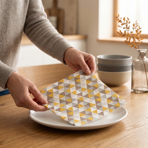 20 Servietten Trevia warm - Kaleidoscope gold-braun 33x33cm