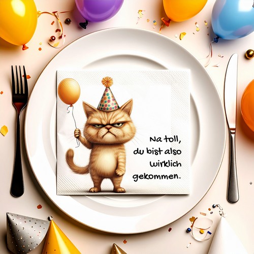20 Servietten Happy Cat - Party-Katze 33x33cm