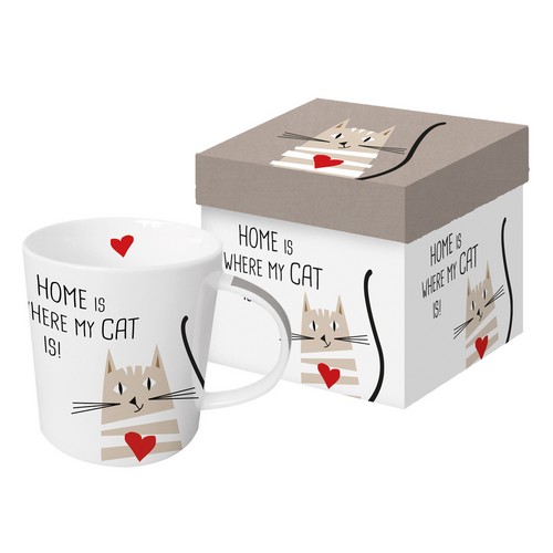 Tasse aus Porzellan Home Cat - Zuhause und Katze 0,4L, Höhe 9,7cm