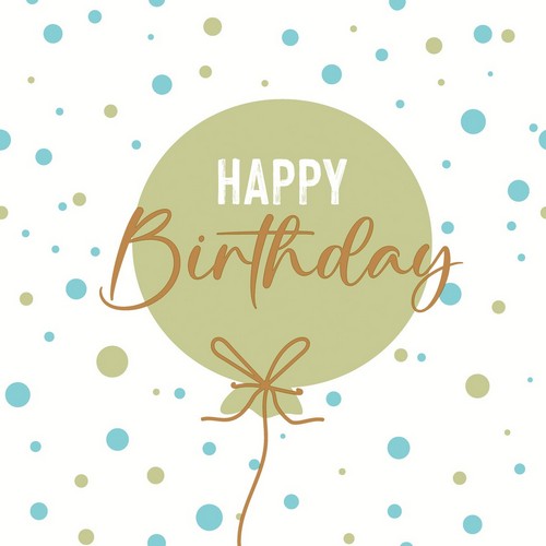 20 Servietten B-day ballon green - Happy Birthday Ballon grün 33x33cm