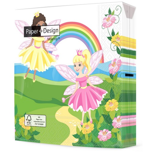 20 Servietten Princess Fairy - Feen am Regenbogen 33x33cm
