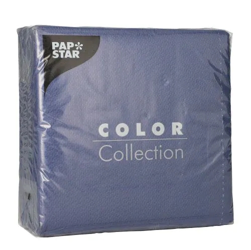 100 Servietten Color Collection 1-lagig, dunkelblau 33x33cm