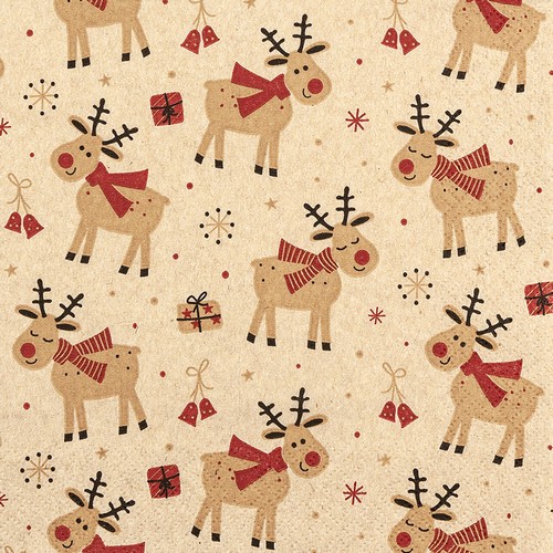 20 Servietten nachhaltig Lovely Deers - Liebevolle Rentiere 33x33cm