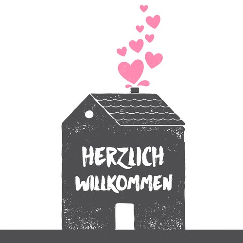 20 Servietten Herzlich Willkommen - Willkommen Zuhause 33x33cm