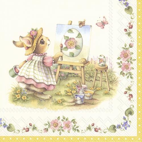 20 Servietten Spring Easter Time - Märchenhafte Malerei zu Ostern 33x33cm