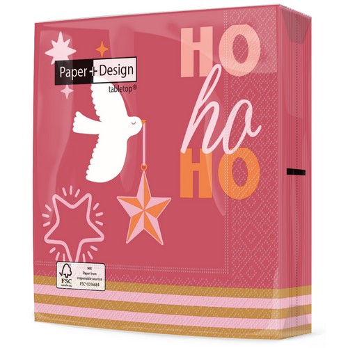 20 Servietten Festive Joy - Festliche Taube an Weihnachten 33x33cm