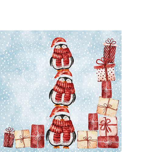 20 kleine Cocktailservietten Santas helpers - Helfer vom Weihnachtsmann 25x25cm