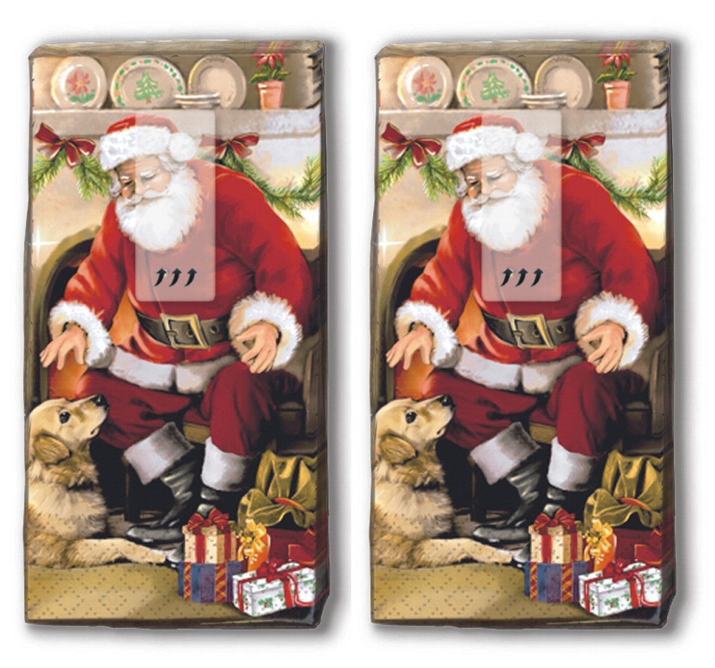 2x 10 Taschentücher Welcome Father Xmas - Weihnachtsmann daheim