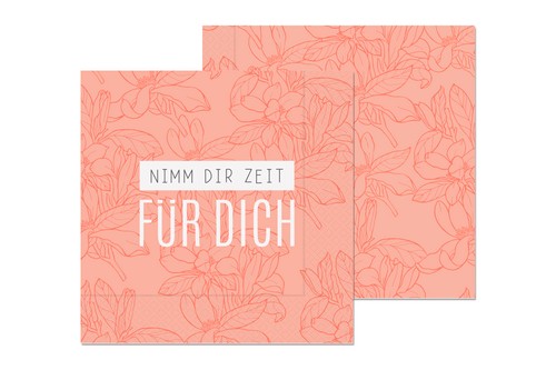 20 Servietten Blüte - Zeit für dich 33x33cm