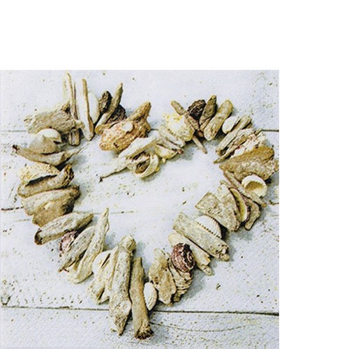 20 kleine Cocktailservietten Maritim Still Life - Collage vom Strandbesuch 25x25cm