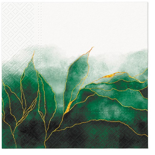 20 Servietten Green Dream - Umrisse der Natur grün 33x33cm