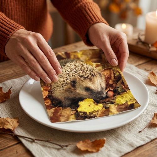 20 Servietten Hedgehog in the Wild - Igel unterwegs im Herbstwald 33x33cm