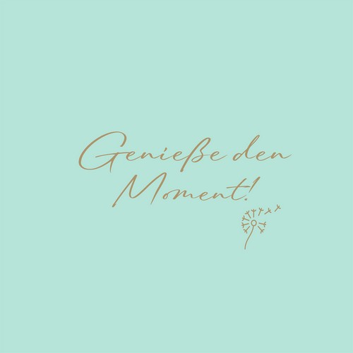 20 Servietten Genieße den Moment - Moment mit Pusteblume 33x33cm