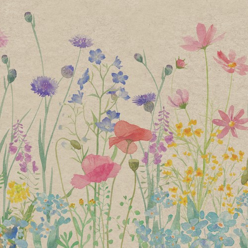 25 Servietten nachhaltig Pastel Perfection - Blumenwiese pastell 33x33cm