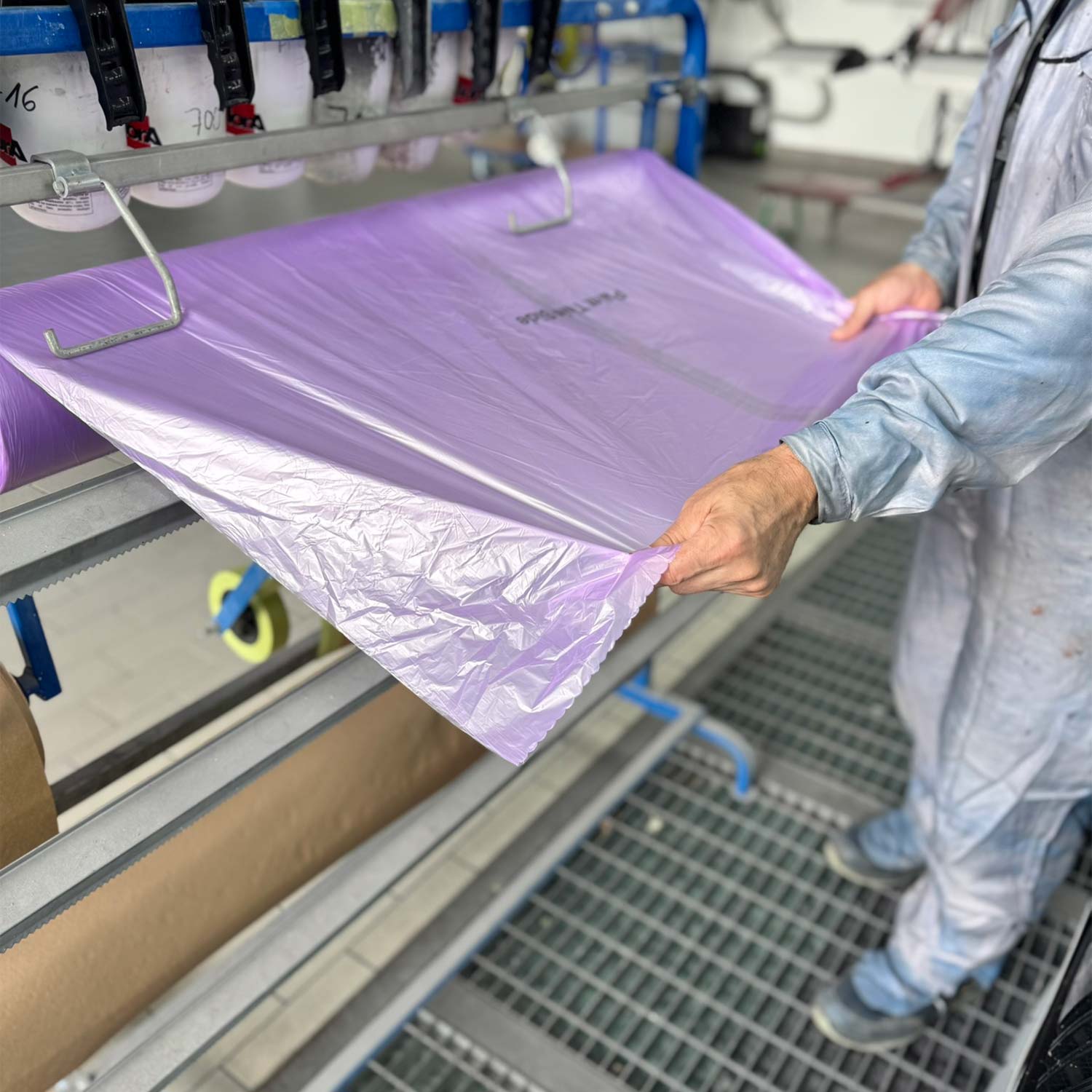 AllorA Lackierschutzfolie HDPE Lila 10 mμ Spenderkarton