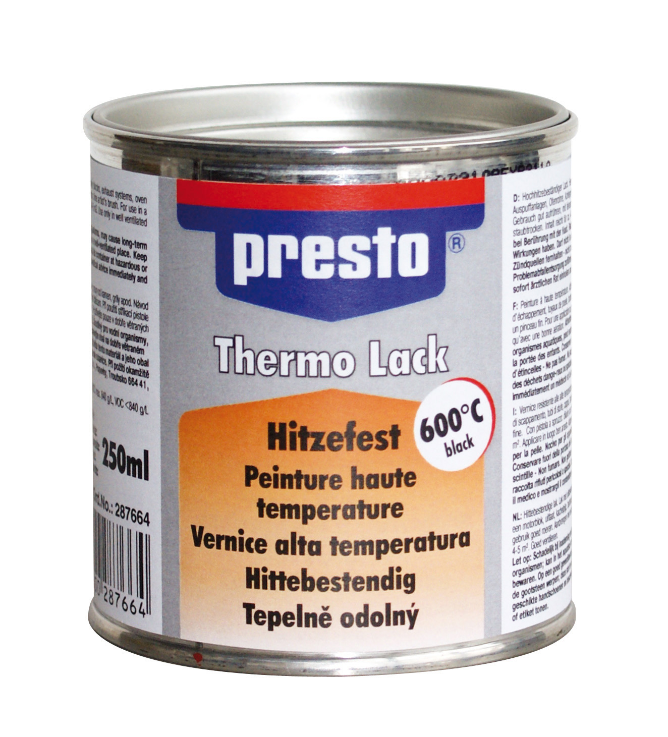 presto Thermo-Lack 600°C schwarz 250ml