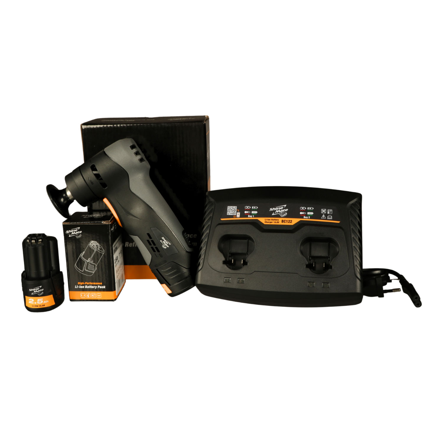 Shine Mate Roloc Akkuschleifer EB202A 10,8V inkl. 2x Akku & Ladegerät