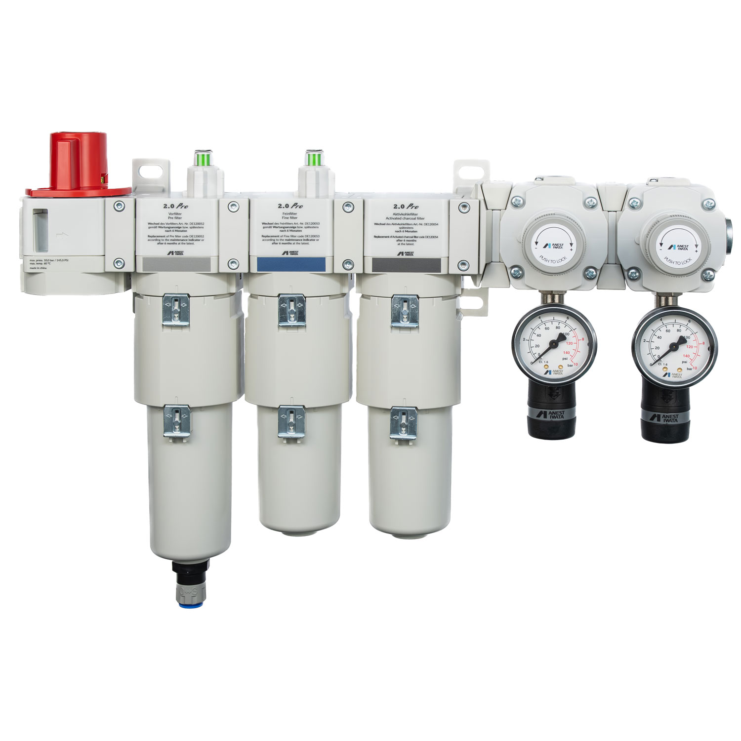 Anest Iwata Luftfiltereinheit 2.0 Pro 3-stufig Vor-, Fein- und Aktivkohlefilter DE120068