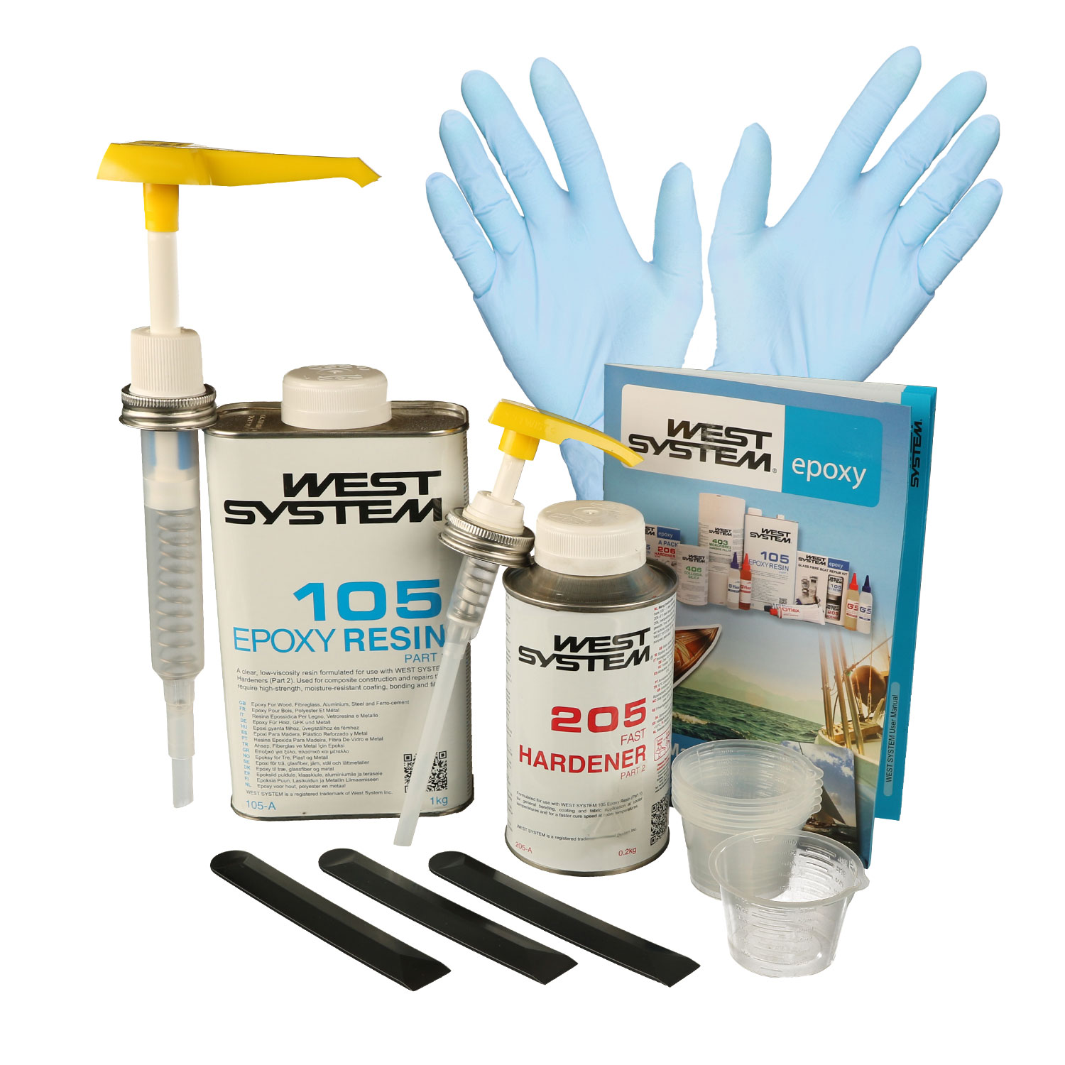WEST SYSTEM Epoxy Harz 105 inkl. schneller Härter 205 & Zubehör