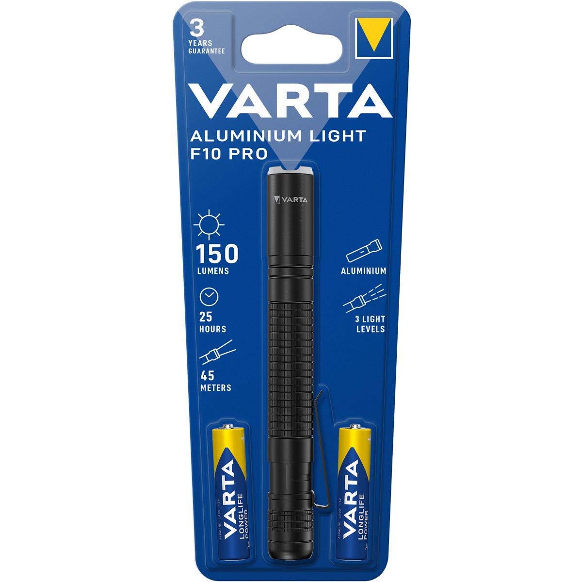 VARTA Aluminium Light F10 Pro 2AAA mit Batt.
