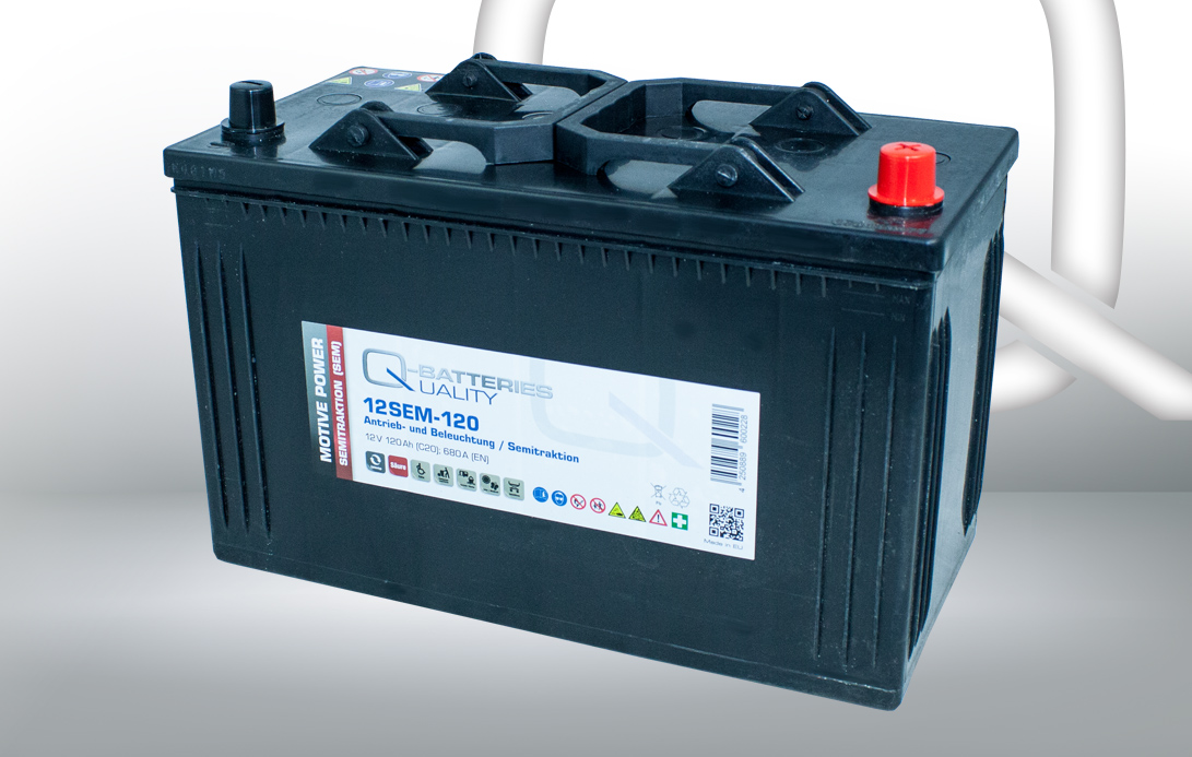 Q-Batteries 12SEM-120 12V 120Ah Semitraktionsbatterie