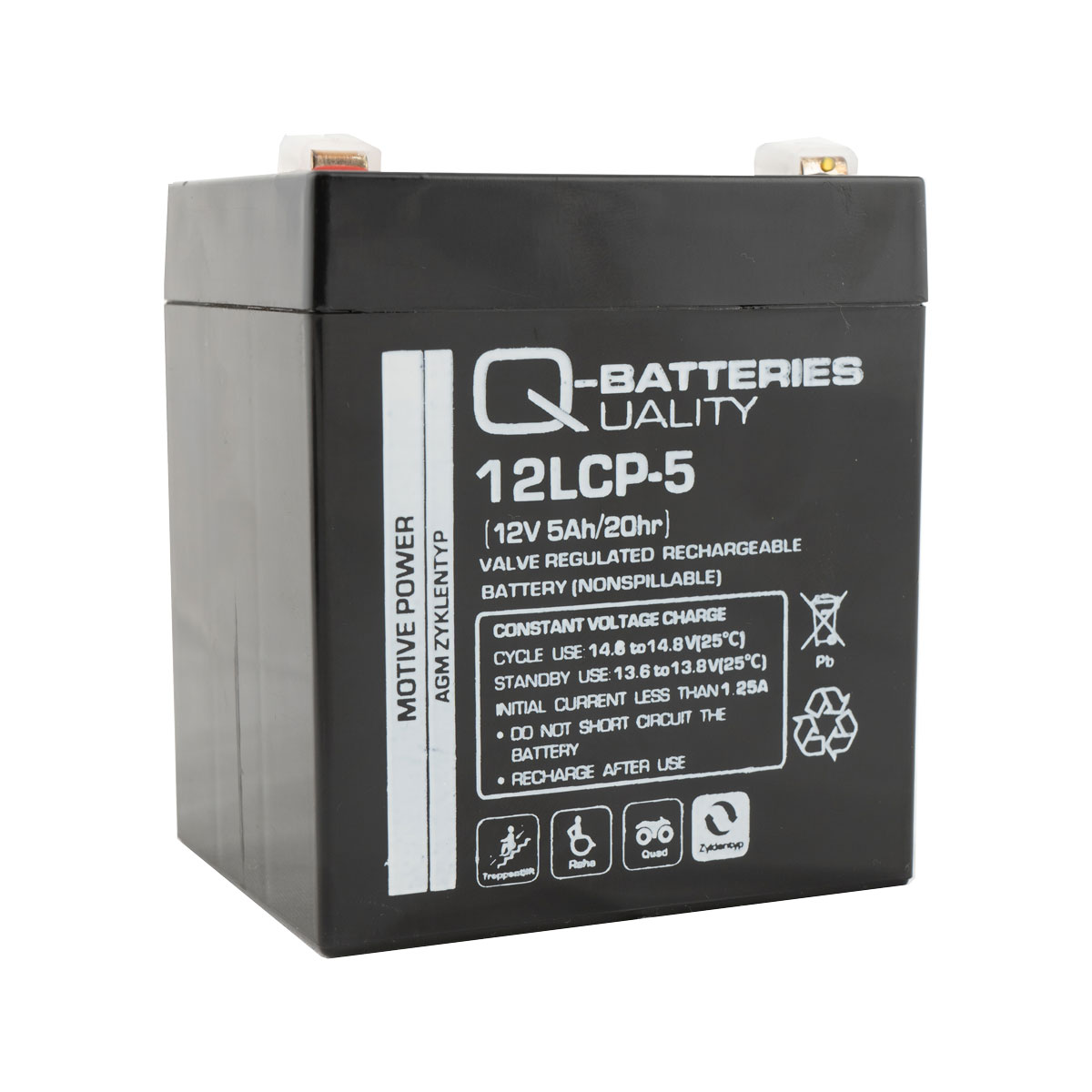 Q-Batteries 12LCP-5 12V - 5Ah AGM Batterie zyklenfest