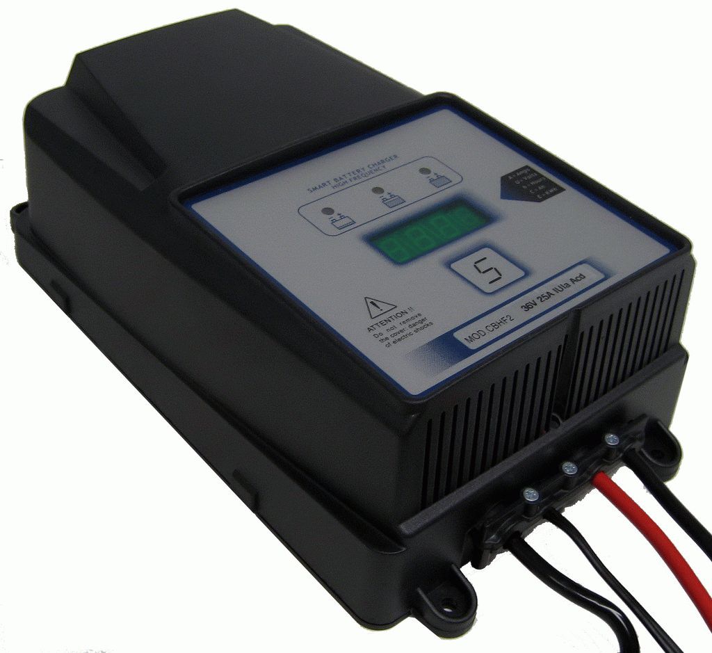 Q-Batteries energiesparendes Hochfrequenzladegerät 24V 40A by S.P.E. Charger CBHF2-XP 12/24V ohne Batteriestecker - Ladekennlinie : Nassbatterien / PZS