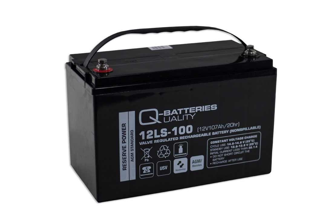 Q-Batteries 12LS-100 12V - 107Ah Blei Akku Standard-Typ AGM 10 Jahres Typ
