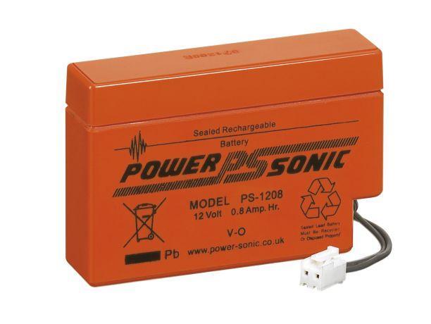 Powersonic PS-1208 JST 12V 0,8Ah Blei-Vlies Akku AGM mit JST-Stecker