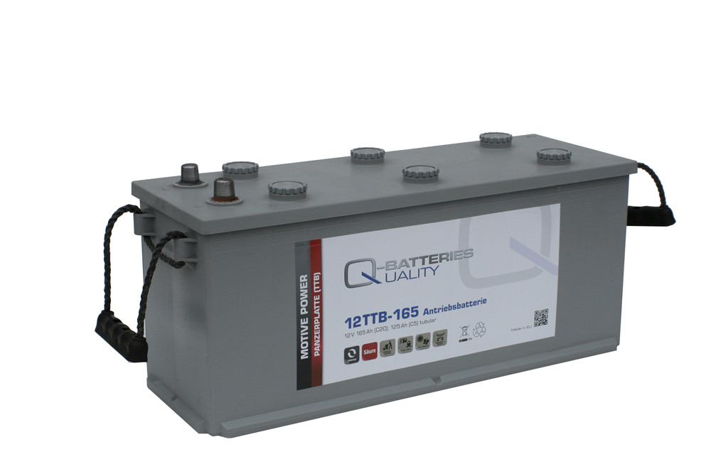 Q-Batteries 12TTB-165 12V 165Ah (C20) geschlossene Blockbatterie, positive Röhrchenplatte