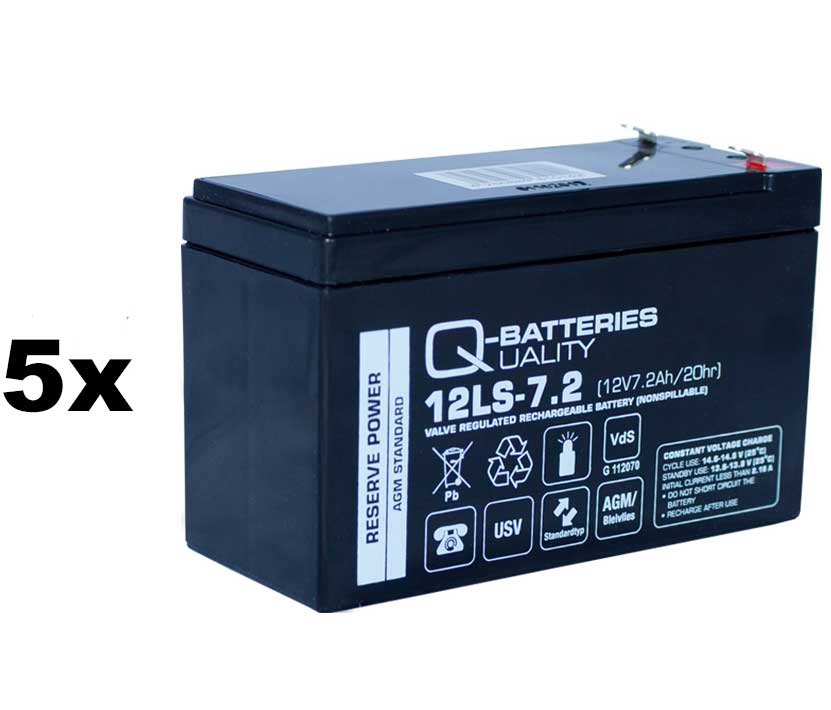 Ersatzbatterie für Effekta USV-Anlage Serie MT2000/RM 7,2Ah 5 Stk.