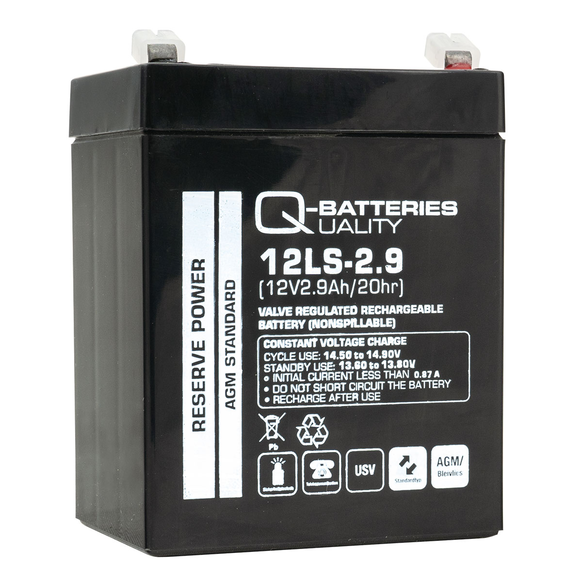 Q-Batteries 12LS-2.9 12V 2,9Ah Blei-Vlies Akku / AGM VRLA