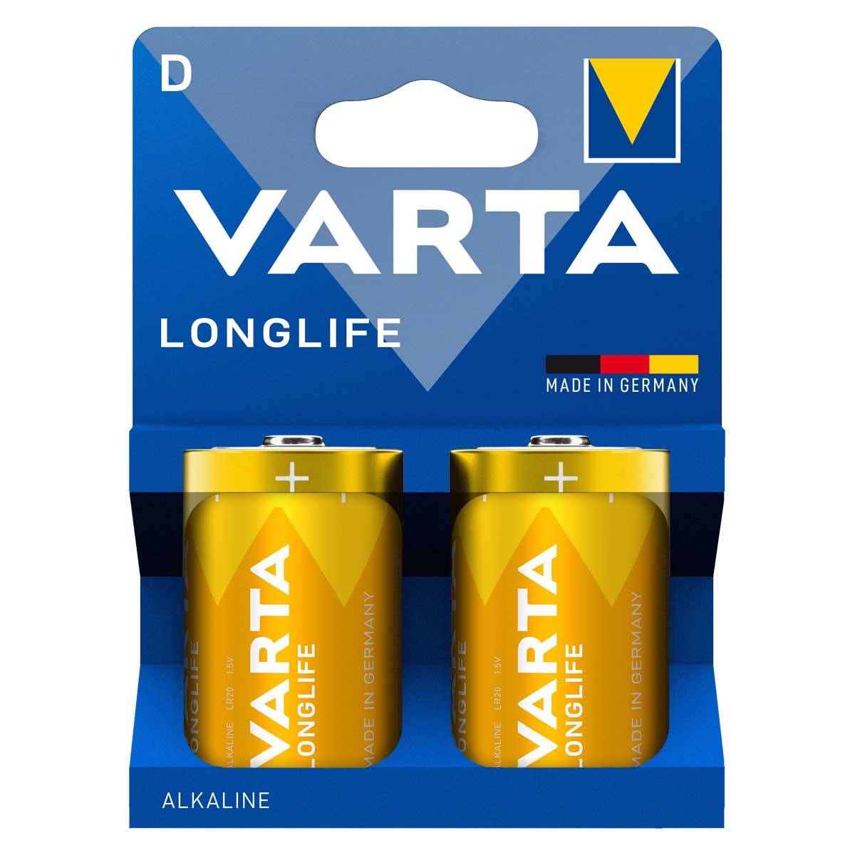 Varta Longlife Mono D Batterie 4120 LR20 (2er Blister)