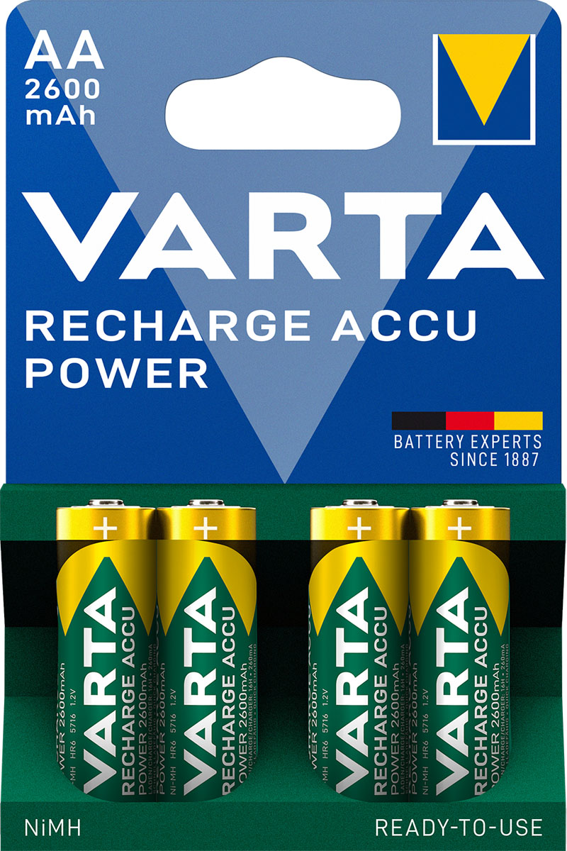 Varta Akku Recharge Accu Power Mignon AA 2600mAh (4er Blister)