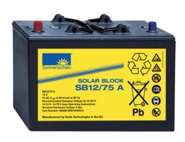 Exide Sonnenschein Solar Block SB12/75 A 12V 75Ah (C100) dryfit Blei Gel-Batterie / Blei Akku