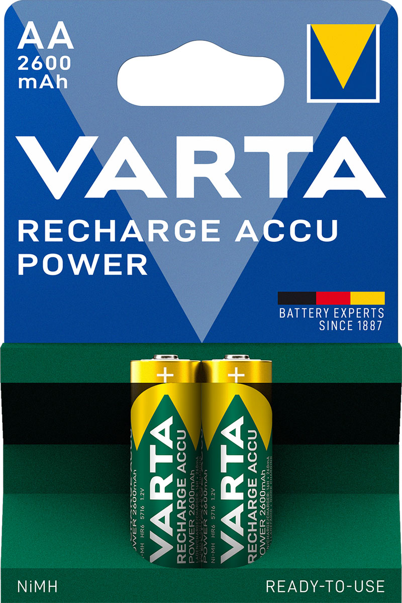 Varta Akku Recharge Accu Power Mignon AA 2600mAh (2er Blister)