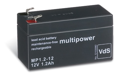 Multipower MP1,2-12 / 12V 1,2Ah Blei Akku AGM mit VdS Zulassung