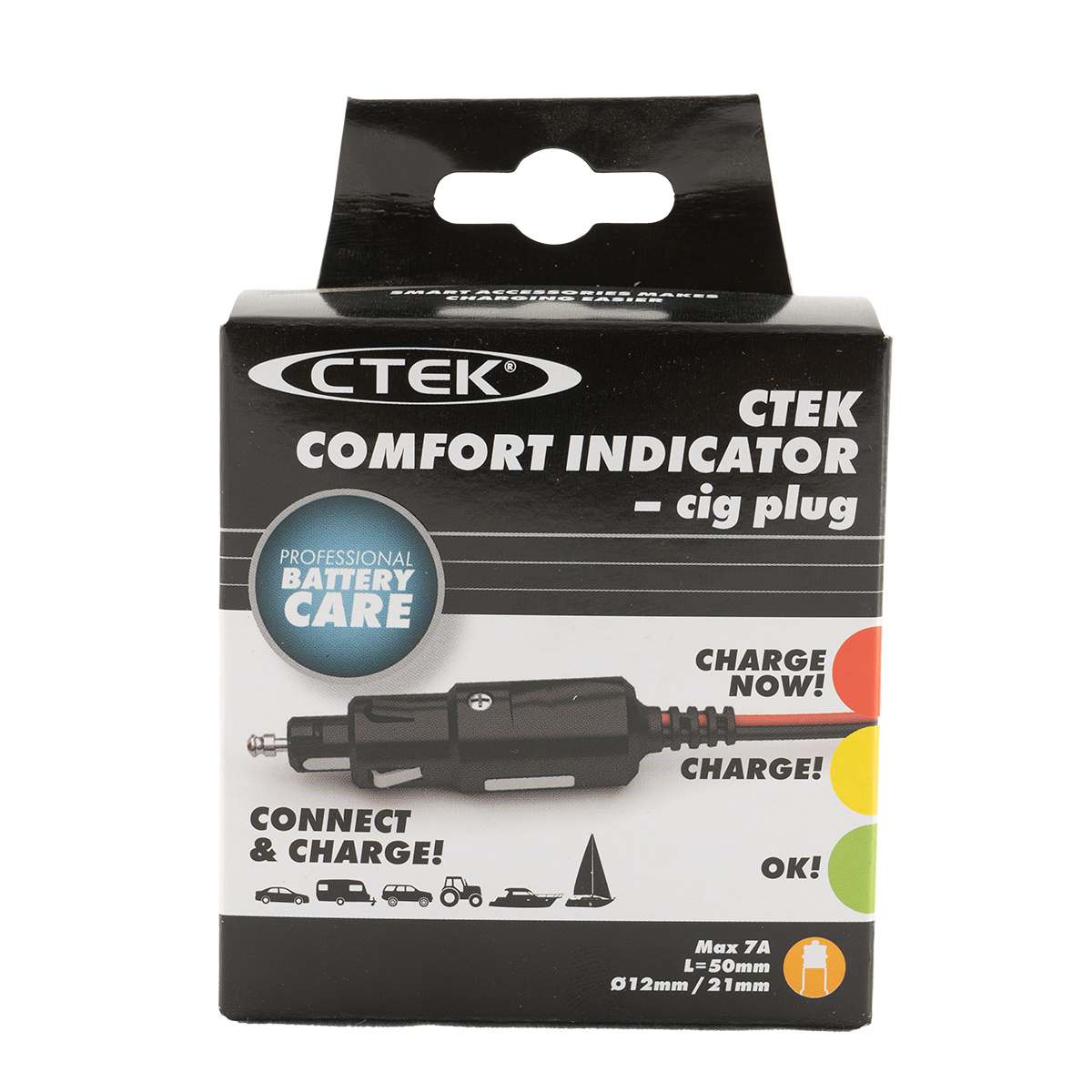 CTEK Comfort Indicator Cig Plug Batterieladeanzeige für 12V Steckdose 500mm