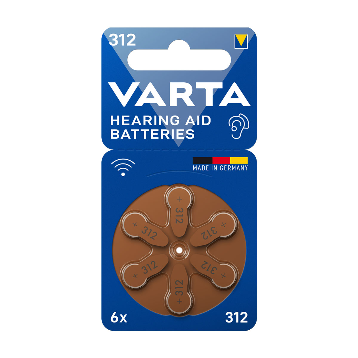 VARTA Hearing Aid Batteries 312 Hörgeräte Batterie (6er Blister)