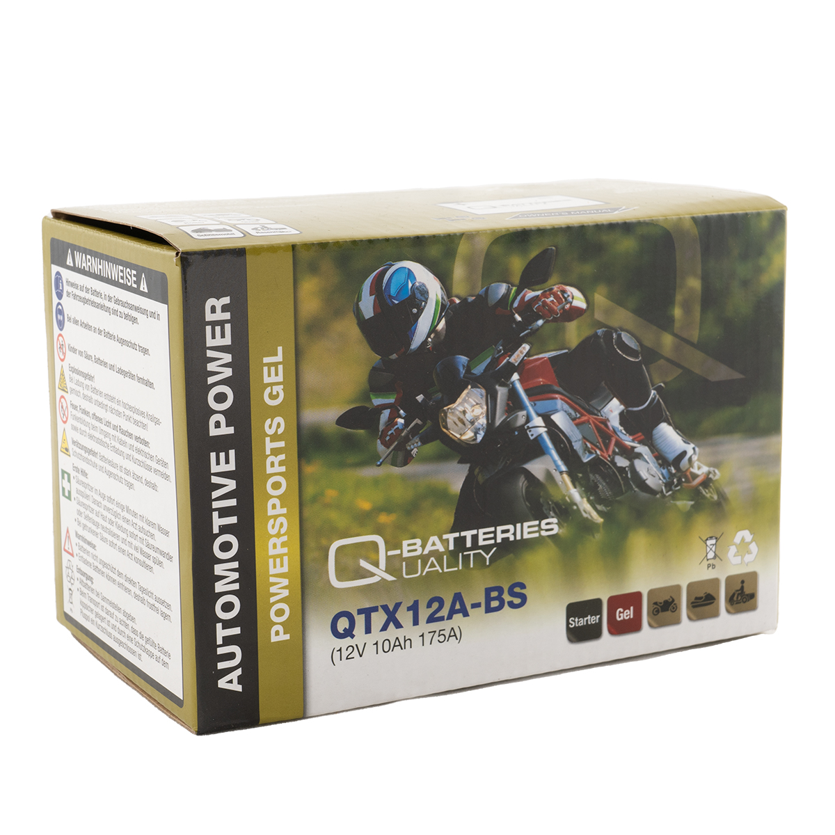 Q-Batteries QTX12A-BS Gel Motorradbatterie 12V 10Ah 175A