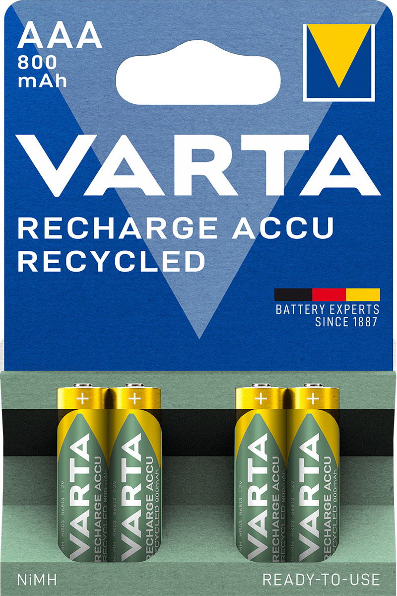 Varta Akku Recharge Recycled Micro AAA NiMH 800mAh  (4er Blister)