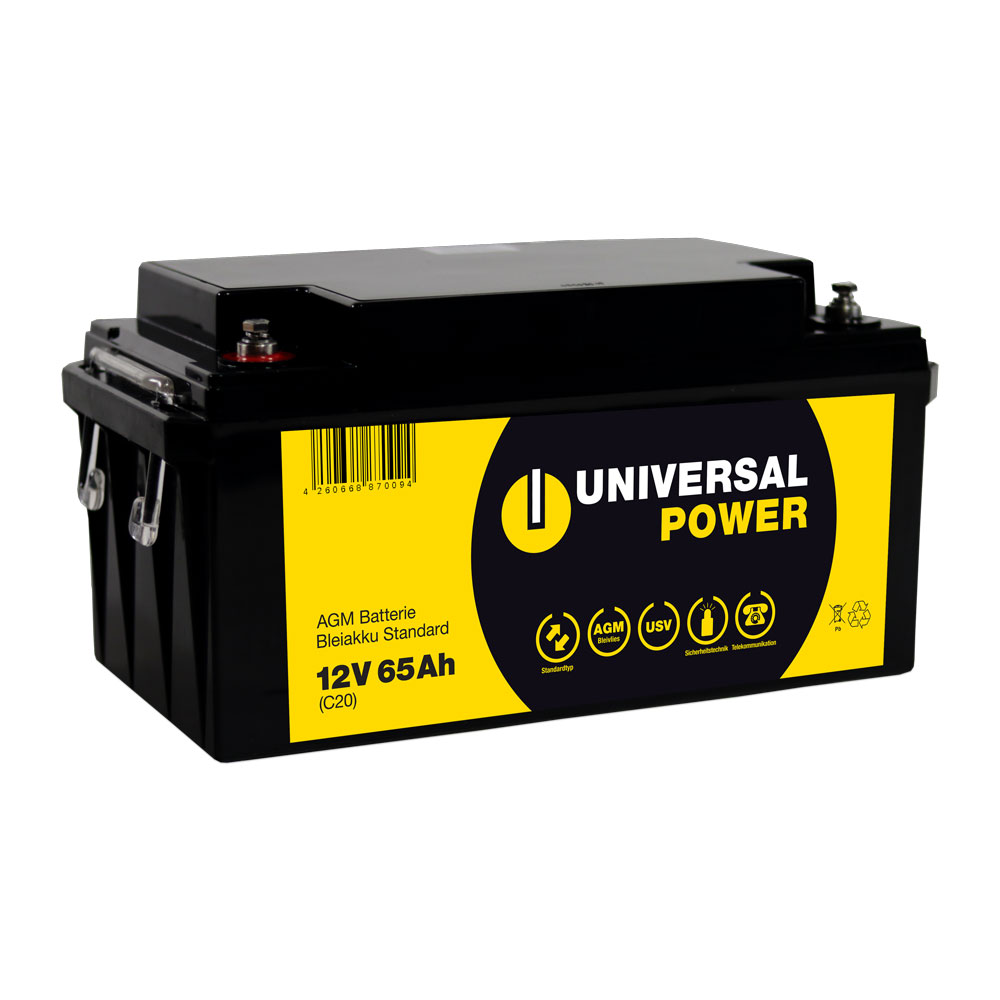 Universal Power AGM UPS12-65 12V 65Ah AGM Batterie USV Akku wartungsfrei