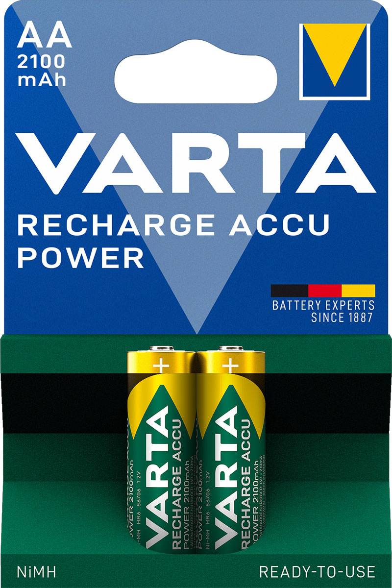 Varta Akku Recharge Accu Power Mignon AA NiMH 2100mAh (2er Blister)