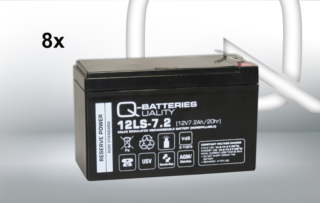 Ersatzbatterie für Effekta USV-Anlage Serie MH, MHD, MKD und MT 7,2Ah 8 Stk.