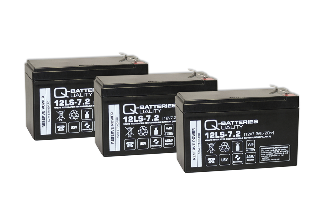 Ersatzbatterie für Effekta USV-Anlage Serie MH, MHD, MKD, MT und MTD 7,2Ah 3 Stk.
